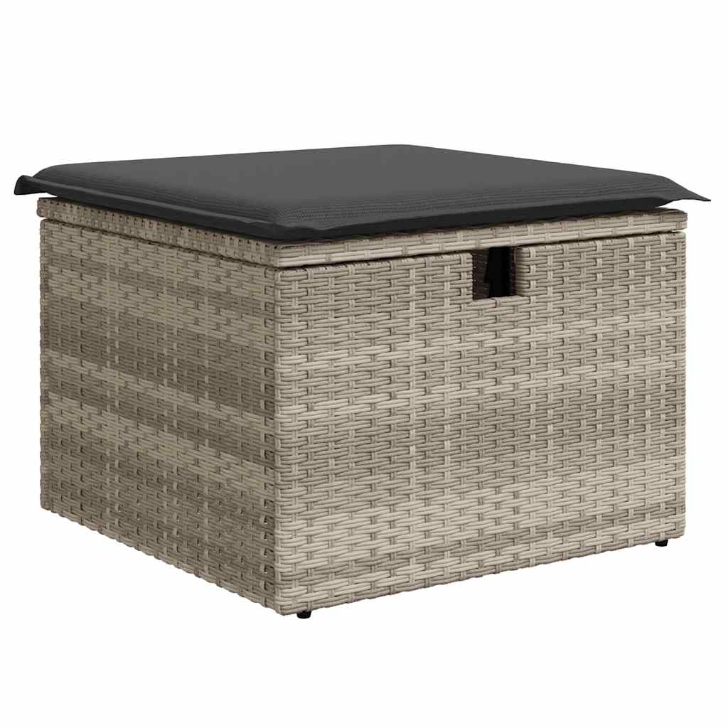 Set Divano da Giardino 8pz con Cuscini Grigio Chiaro Polyrattan 3325318