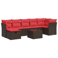 vidaXL Set Divani da Giardino 8 pz con Cuscini Marrone in Polyrattan