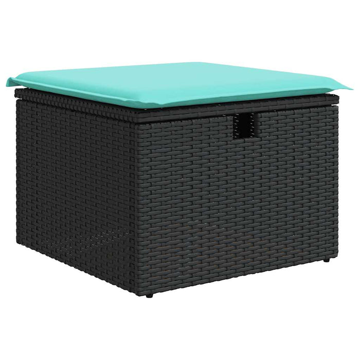 Set Divani da Giardino con Cuscini 8 pz Nero in Polyrattan 3325333