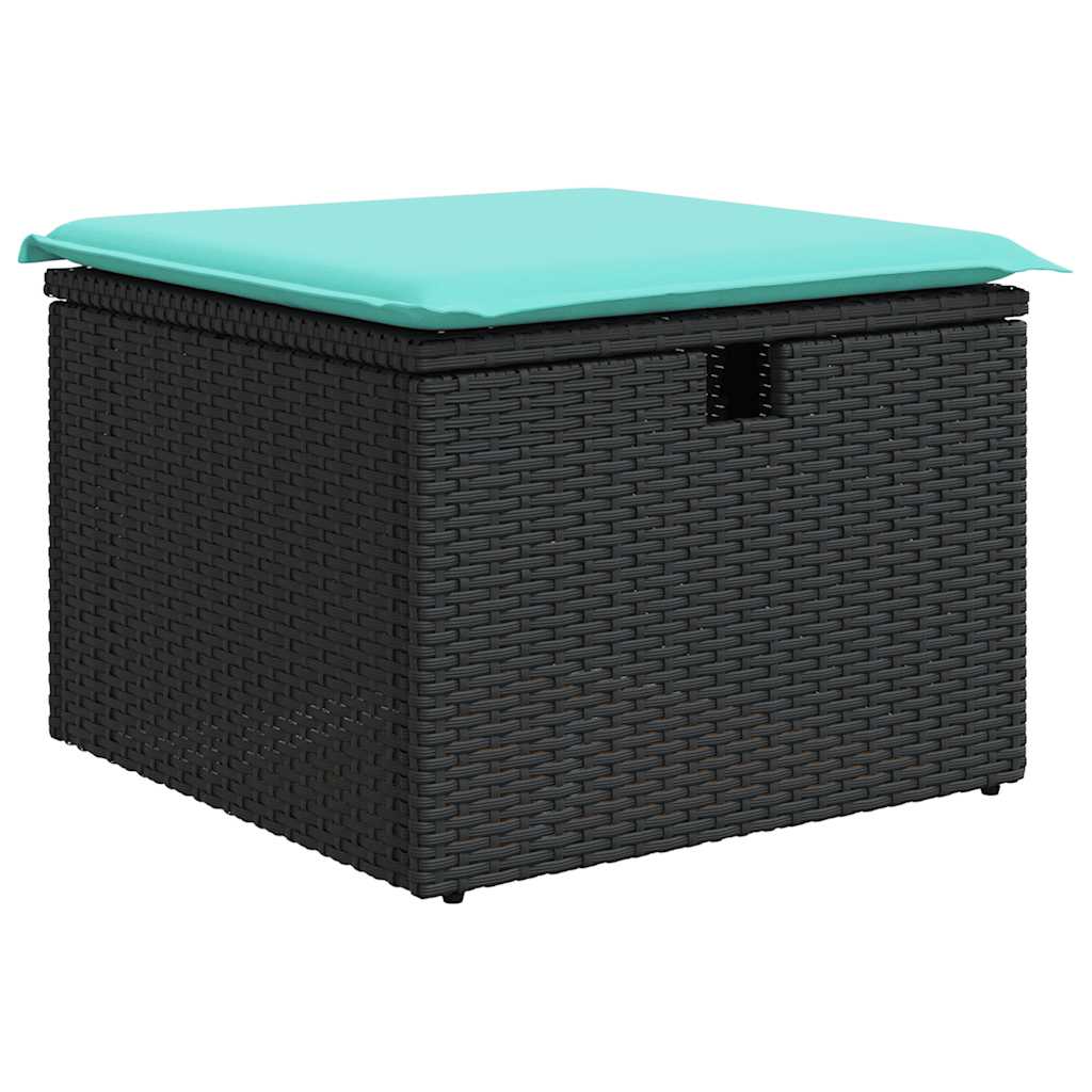 Set Divani da Giardino 9 pz con Cuscini Nero in Polyrattan 3325343