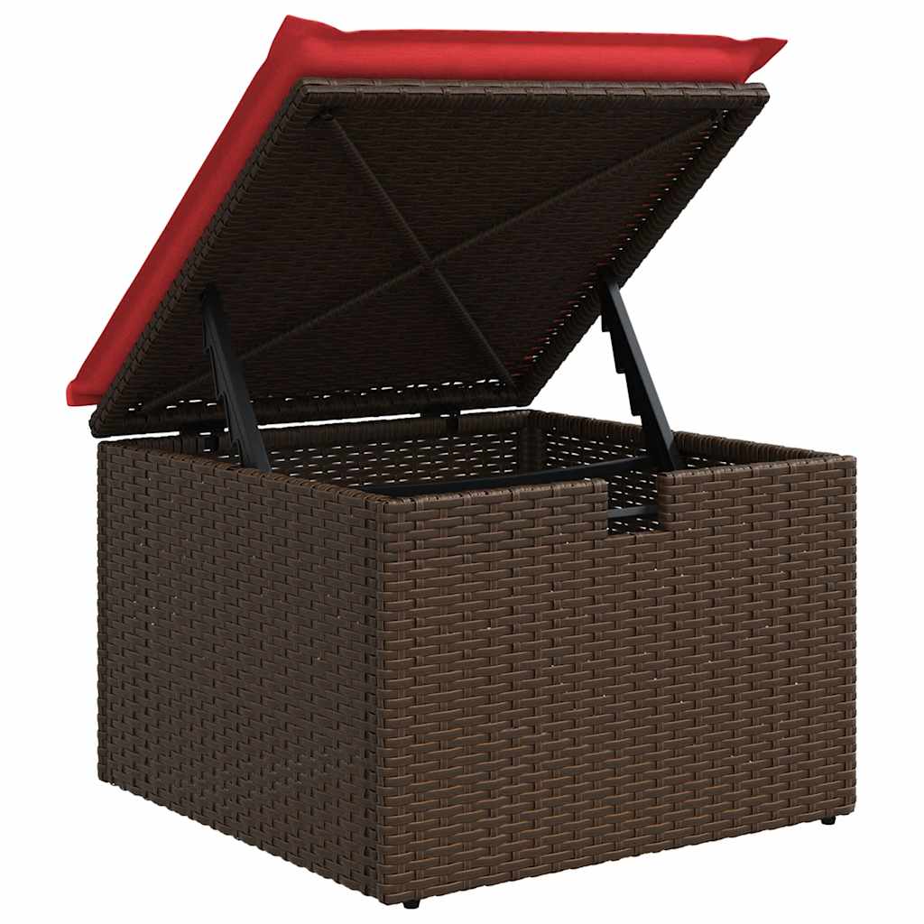 Set Divano da Giardino 4 pz con Cuscini-Sofa da Giardino-Divanetto da esterno Marrone in Polyrattan 598016