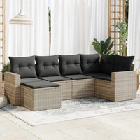 vidaXL Set Divano da Giardino 6pz con Cuscini Grigio Chiaro Polyrattan