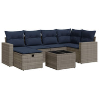 vidaXL Set Divani da Giardino 7 pz con Cuscini Grigio in Polyrattan