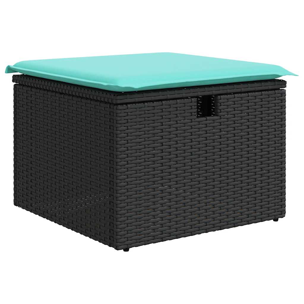 Set Divani da Giardino con Cuscini 7pz Nero Polyrattan 3325403