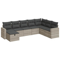 vidaXL Set Divano da Giardino 8pz con Cuscini Grigio Chiaro Polyrattan