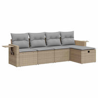 vidaXL Set Divano da Giardino 5 pz con Cuscini Beige in Polyrattan