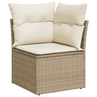 Set Divano da Giardino 6 pz con Cuscini Beige in Polyrattan 3325484