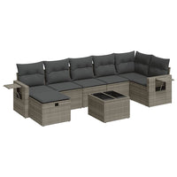 vidaXL Set Divano da Giardino 8 pz con Cuscini Grigio in Polyrattan