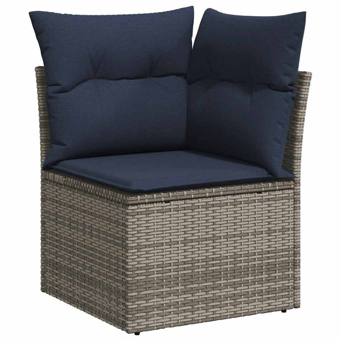 vidaXL Set Divano da Giardino 8 pz con Cuscini Grigio in Polyrattan