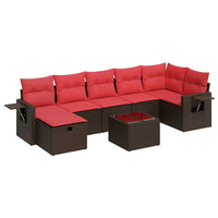 vidaXL Set Divani da Giardino 8 pz con Cuscini Marrone in Polyrattan