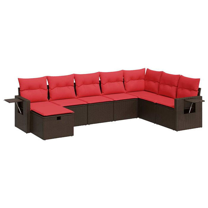vidaXL Set Divani da Giardino 8 pz con Cuscini Marrone in Polyrattan