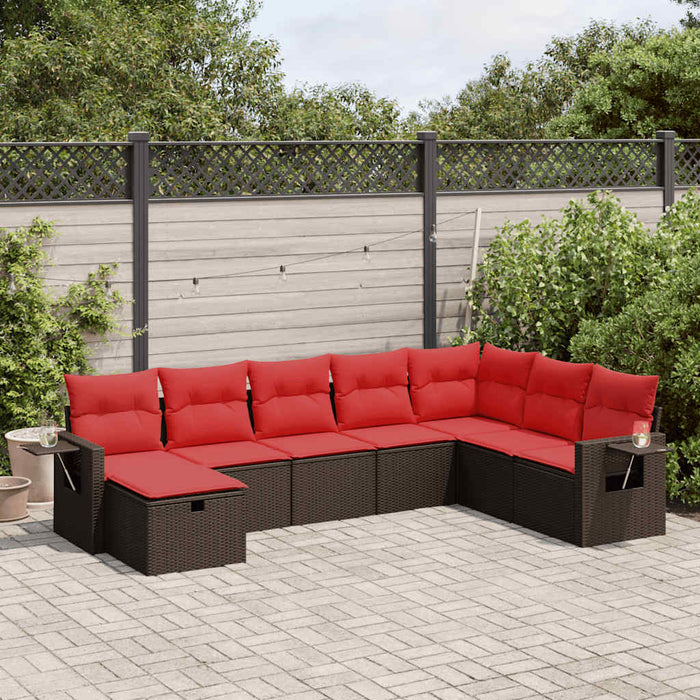 vidaXL Set Divani da Giardino 8 pz con Cuscini Marrone in Polyrattan