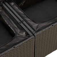 Set Divani da Giardino 4 pz con Cuscini Nero in Polyrattan