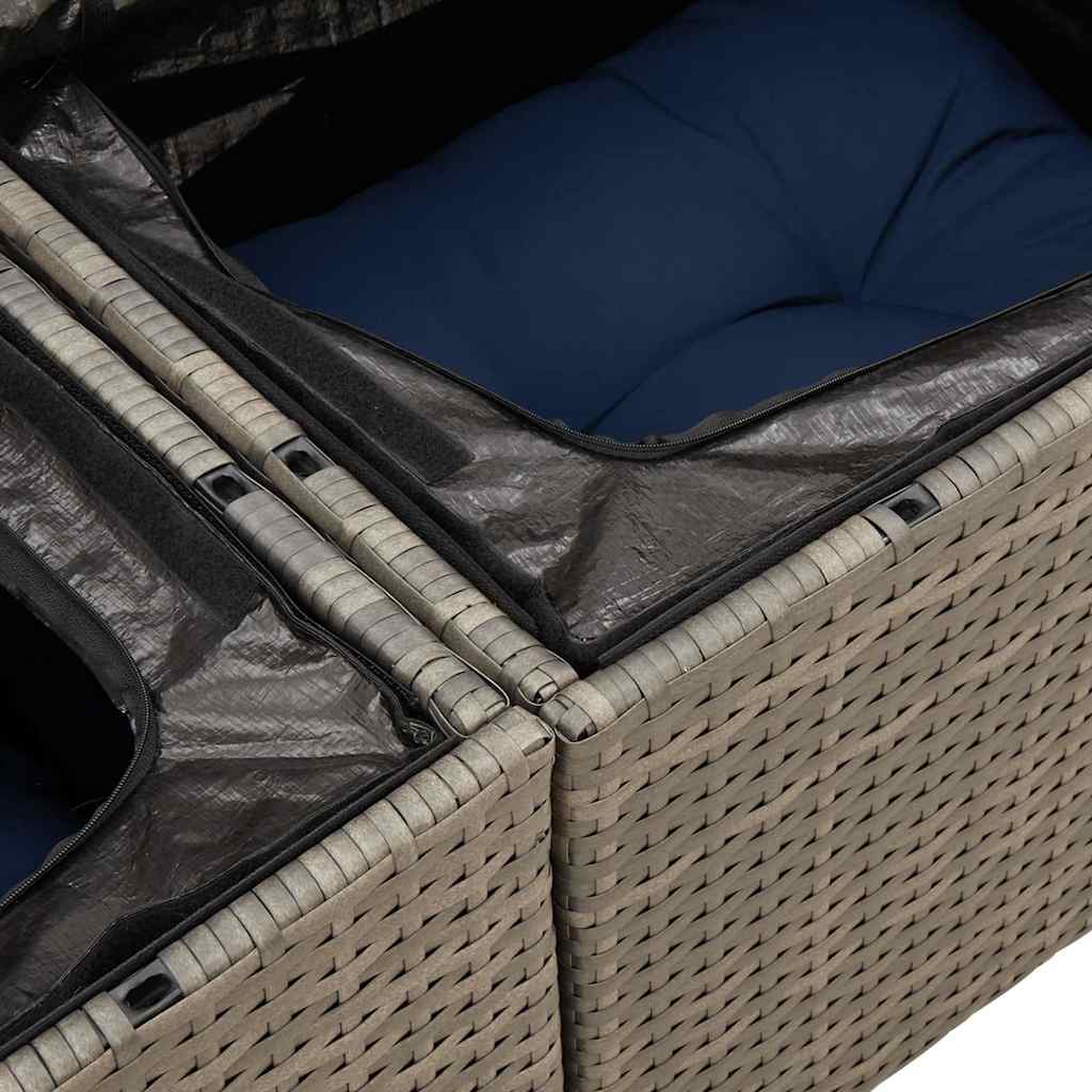 Set Divani da Giardino 4 pz con Cuscini Nero in Polyrattan 3325553