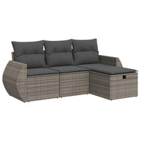 vidaXL Set Divani da Giardino 4 pz con Cuscini in Polyrattan Grigio