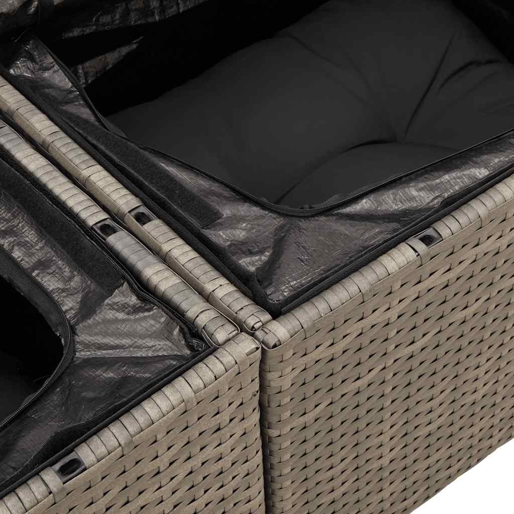 vidaXL Set Divani da Giardino 4 pz con Cuscini in Polyrattan Grigio
