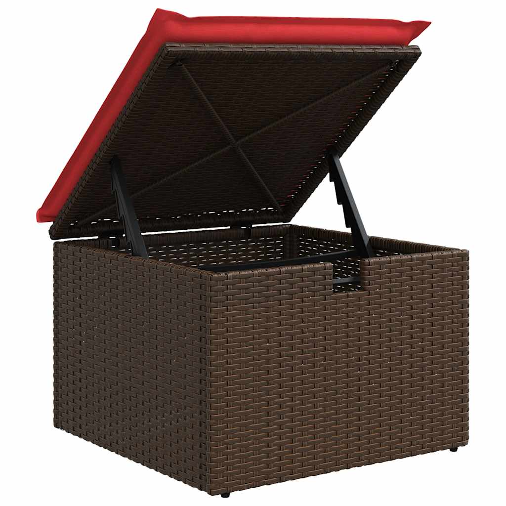 Set Divano da Giardino 4 pz con Cuscini-Sofa da Giardino-Divanetto da esterno Marrone in Polyrattan 981196