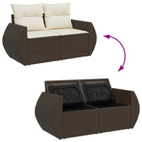 vidaXL Set Divano da Giardino 5 pz con Cuscini Marrone in Polyrattan