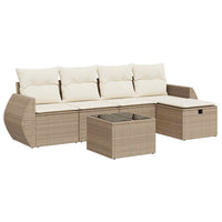 Set Divano da Giardino 6 pz con Cuscini Beige in Polyrattan 3325574