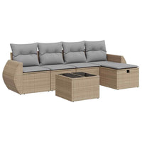 vidaXL Set Divano da Giardino 6 pz con Cuscini Beige in Polyrattan