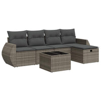 vidaXL Set Divano da Giardino 6 pz con Cuscini Grigio in Polyrattan