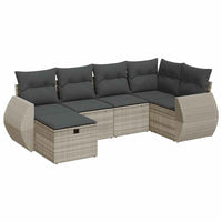 vidaXL Set Divano da Giardino 6pz con Cuscini Grigio Chiaro Polyrattan