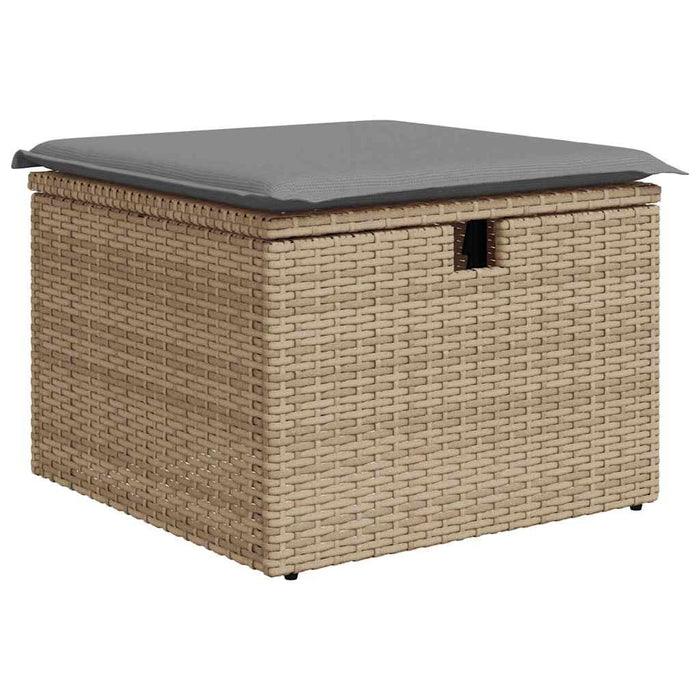 vidaXL Set Divani da Giardino 7 pz con Cuscini Beige in Polyrattan