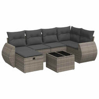 vidaXL Set Divani da Giardino 7 pz con Cuscini Grigio in Polyrattan