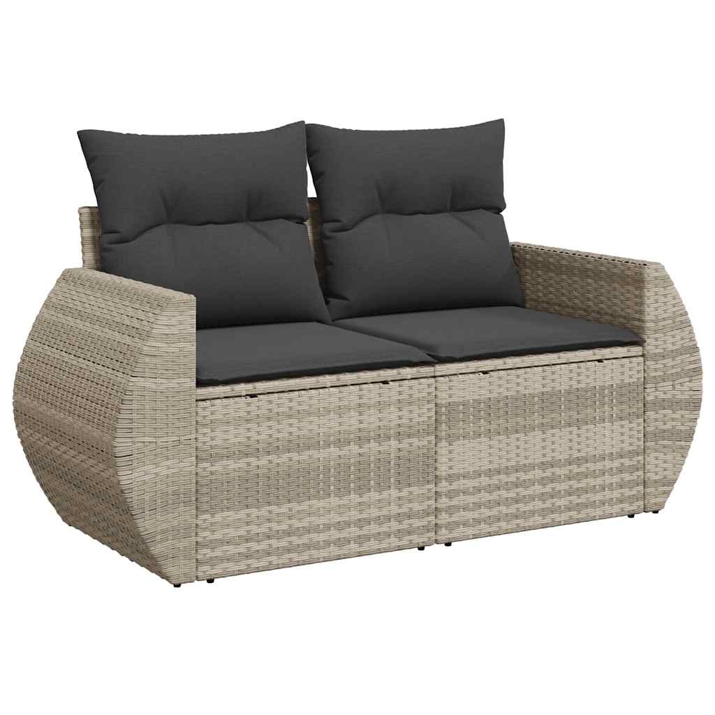 vidaXL Set Divano da Giardino 8pz con Cuscini Grigio Chiaro Polyrattan