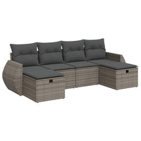 vidaXL Set Divano da Giardino 6 pz con Cuscini Grigio in Polyrattan