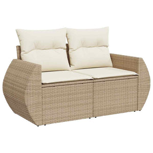 Set Divano da Giardino 8 pz con Cuscini Beige in Polyrattan 3325634