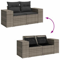 Set Divani da Giardino 4 pz con Cuscini in Polyrattan Grigio 3325656