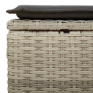 vidaXL Set Divano da Giardino 4pz con Cuscini Grigio Chiaro Polyrattan