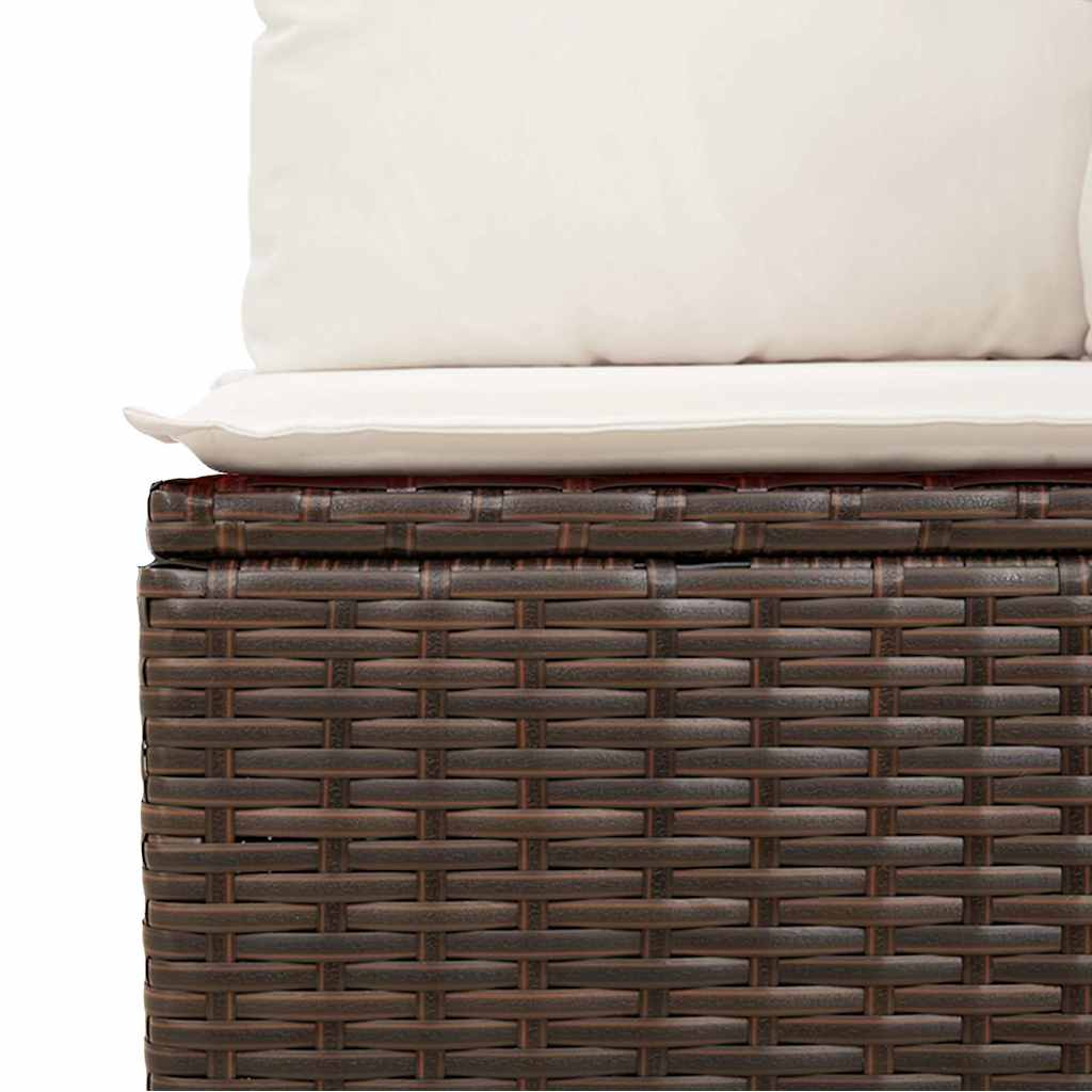 Set Divano da Giardino 4 pz con Cuscini-Sofa da Giardino-Divanetto da esterno Marrone in Polyrattan 544311
