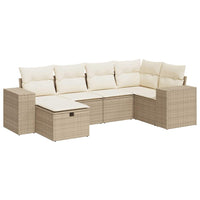 vidaXL Set Divano da Giardino 6 pz con Cuscini Beige in Polyrattan