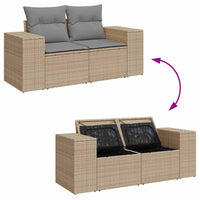 vidaXL Set Divano da Giardino 6 pz con Cuscini Beige in Polyrattan