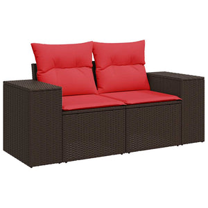 vidaXL Set Divano da Giardino 6 pz con Cuscini Marrone in Polyrattan