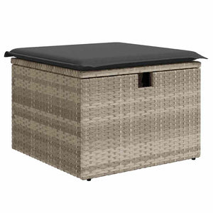 Set Divano da Giardino 8pz con Cuscini Grigio Chiaro Polyrattan 3325718