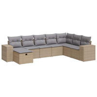 vidaXL Set Divano da Giardino 8 pz con Cuscini Beige in Polyrattan