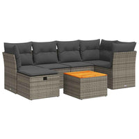 vidaXL Set Divani da Giardino 7 pz con Cuscini Grigio in Polyrattan