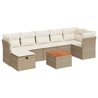 vidaXL Set Divano da Giardino 8 pz con Cuscini Beige in Polyrattan