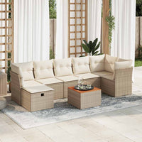 vidaXL Set Divano da Giardino 8 pz con Cuscini Beige in Polyrattan