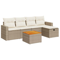 vidaXL Set Divano da Giardino 6 pz con Cuscini Beige in Polyrattan