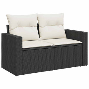 Set Divani da Giardino con Cuscini 7pz Nero Polyrattan 3325787