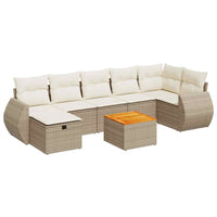 vidaXL Set Divano da Giardino 8 pz con Cuscini Beige in Polyrattan