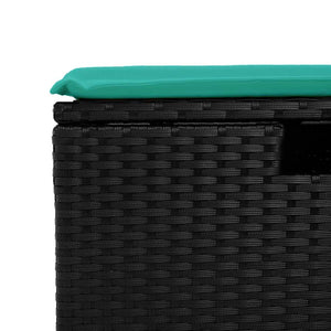 Set Divani da Giardino 4 pz con Cuscini Nero in Polyrattan 3325893