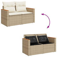 vidaXL Set Divano da Giardino 5 pz con Cuscini Beige in Polyrattan