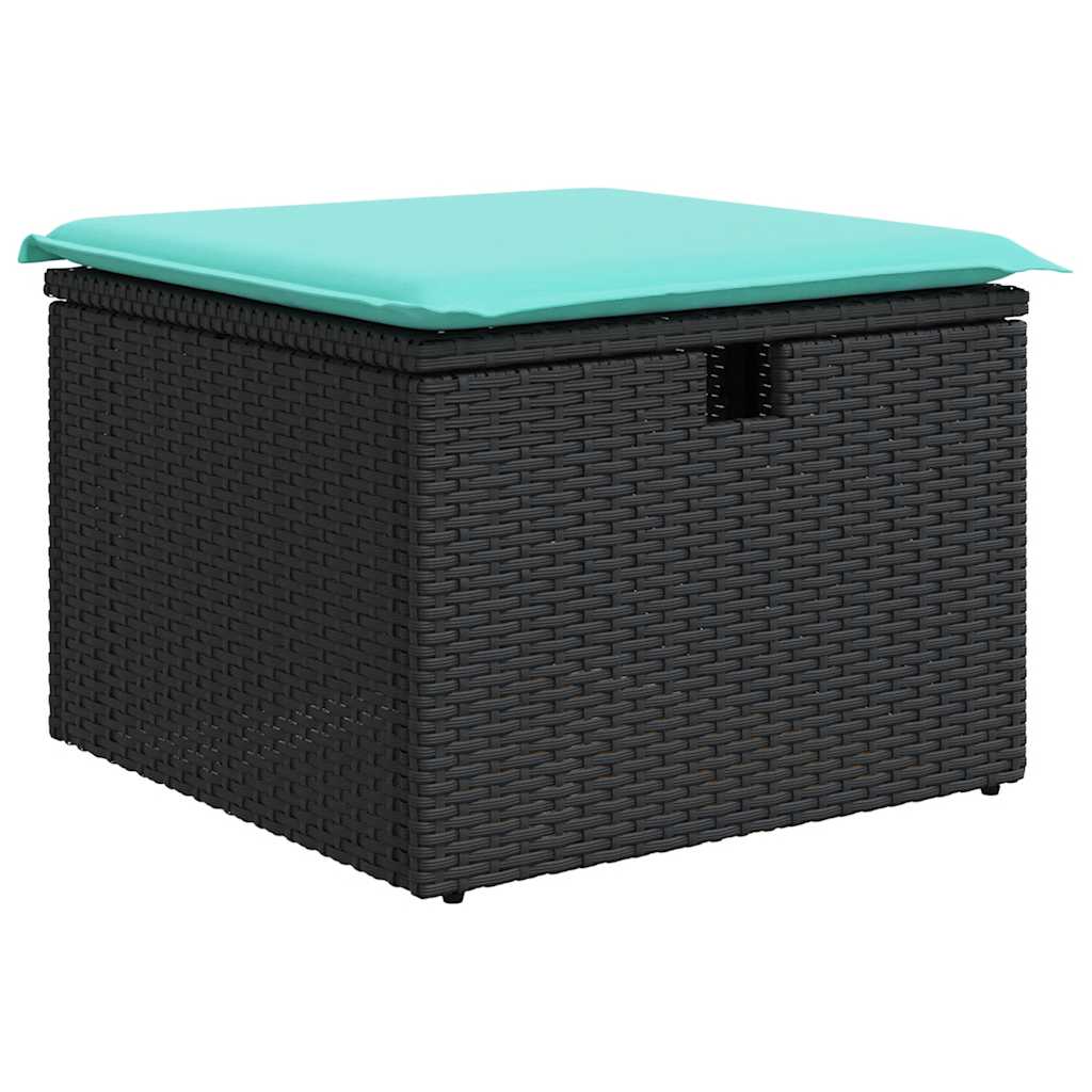 Set Divano da Giardino 6 pz con Cuscini Nero in Polyrattan 3325907