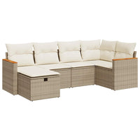 vidaXL Set Divano da Giardino 6 pz con Cuscini Beige in Polyrattan