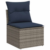 Set Divani da Giardino 4 pz con Cuscini in Polyrattan Grigio 3326009